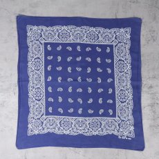 画像2: 60's FAST COLOR ペイズリー柄 バンダナ NAVY (2)