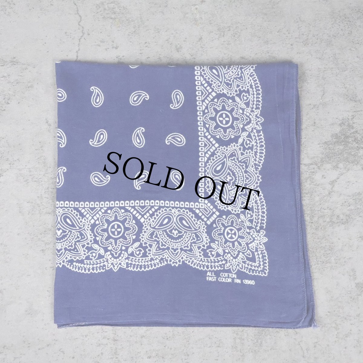 画像1: 60's FAST COLOR ペイズリー柄 バンダナ NAVY (1)