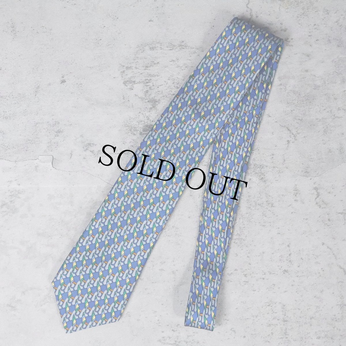 画像1: HERMES FRANCE製 総柄 シルクネクタイ (1)