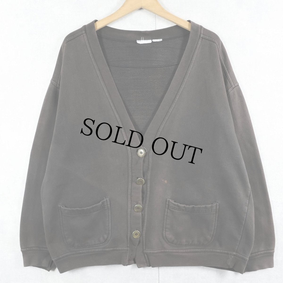 画像1: 90's〜 BOBBIE BROOKS スウェットカーディガン BLACK (1)