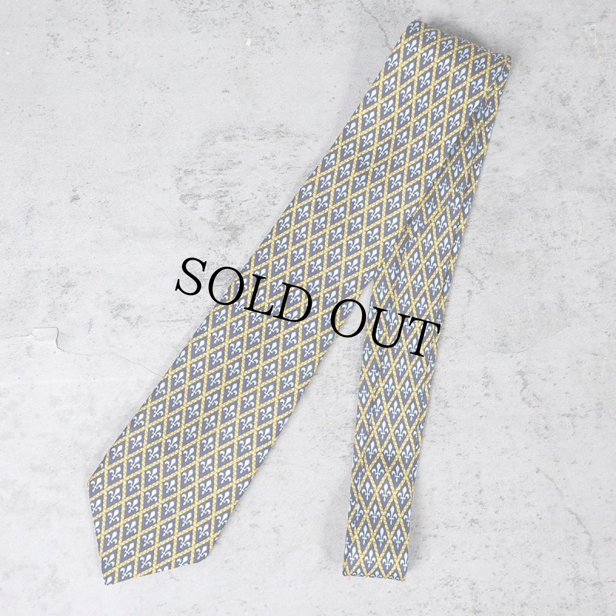 画像1: HERMES FRANCE製 紋章柄 シルクネクタイ (1)