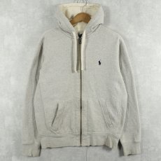 画像1: POLO Ralph Lauren ロゴ刺繍 スウェットジップパーカー M (1)