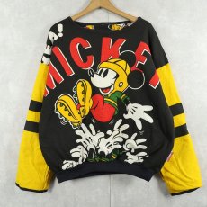 画像2: 〜90's MICKEY&CO "MICKEY MOUSE" 中綿入り リバーシブルスウェット  (2)