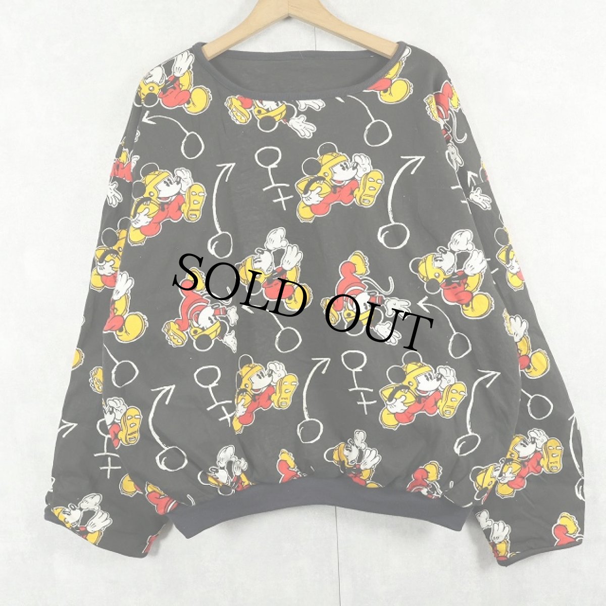 画像1: 〜90's MICKEY&CO "MICKEY MOUSE" 中綿入り リバーシブルスウェット (1)