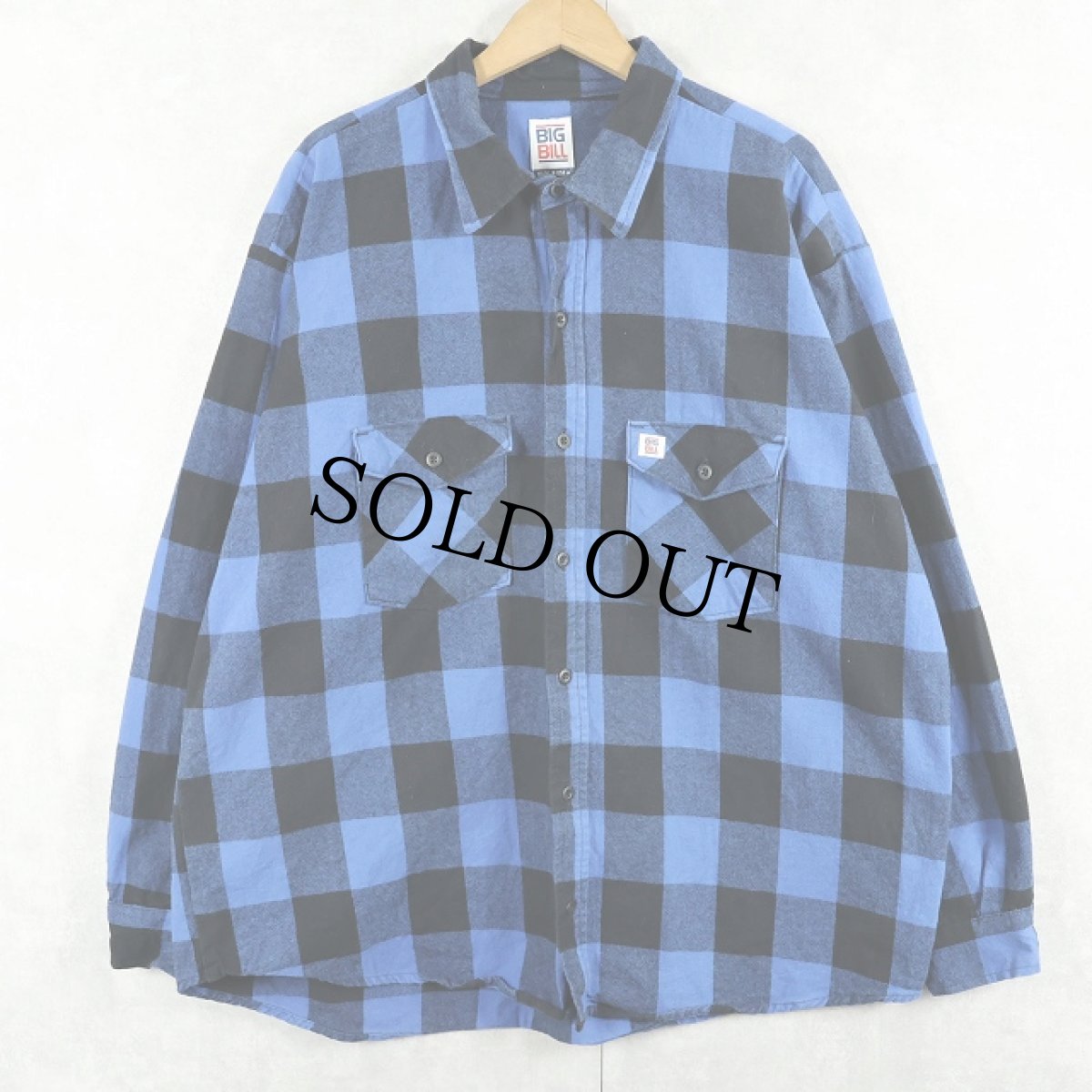 画像1: 90's BIG BILL USA製 バッファローチェック柄 ヘビーネルシャツ (1)