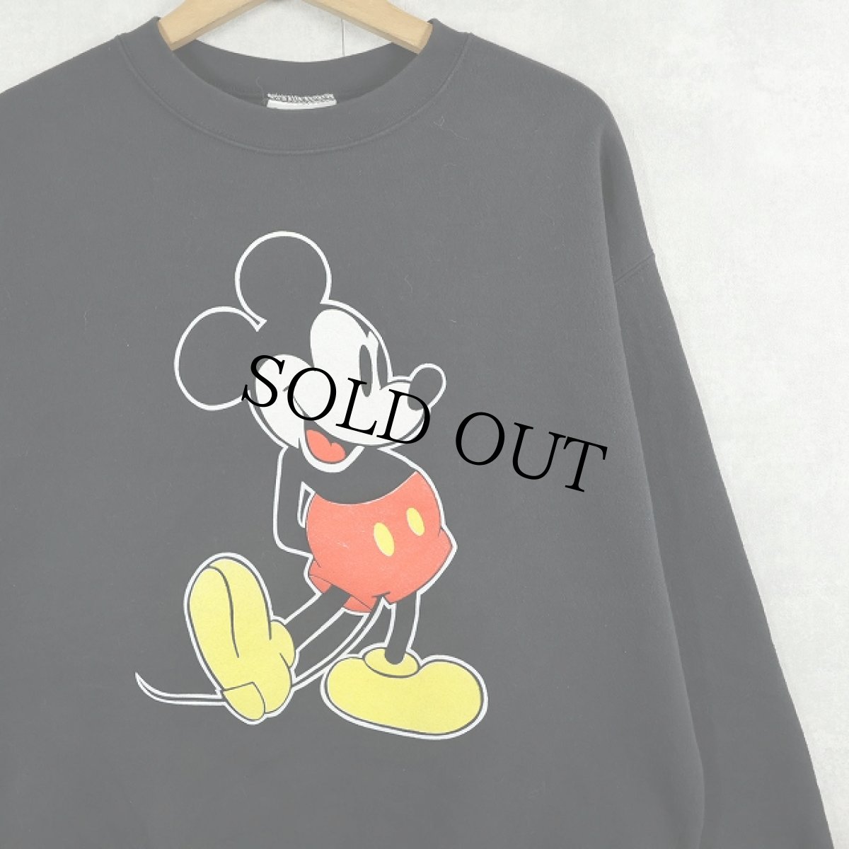 画像1: 90's Walt Disney World USA製 "MICKEY MOUSE" キャラクタープリントスウェット BLACK (1)