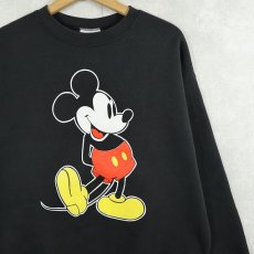 画像1: 90's Walt Disney World USA製 "MICKEY MOUSE" キャラクタープリントスウェット BLACK (1)