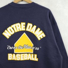 画像1: 80's RUSSELL ATHLETIC USA製 "NOTRE DAME" 前V プリントスウェット NAVY XL (1)