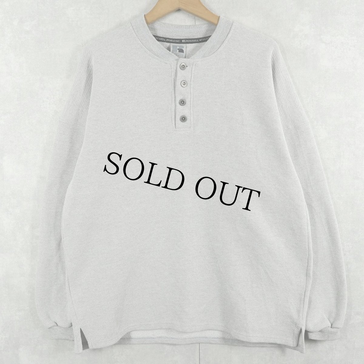 画像1: 90's RUSSELL ATHLETIC USA製 ヘンリーネック 鹿の子スウェット L (1)