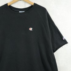 画像1: 2000's Champion REVERSE WEAVE カットオフスリーブ ラグランスウェット BLACK XXL (1)