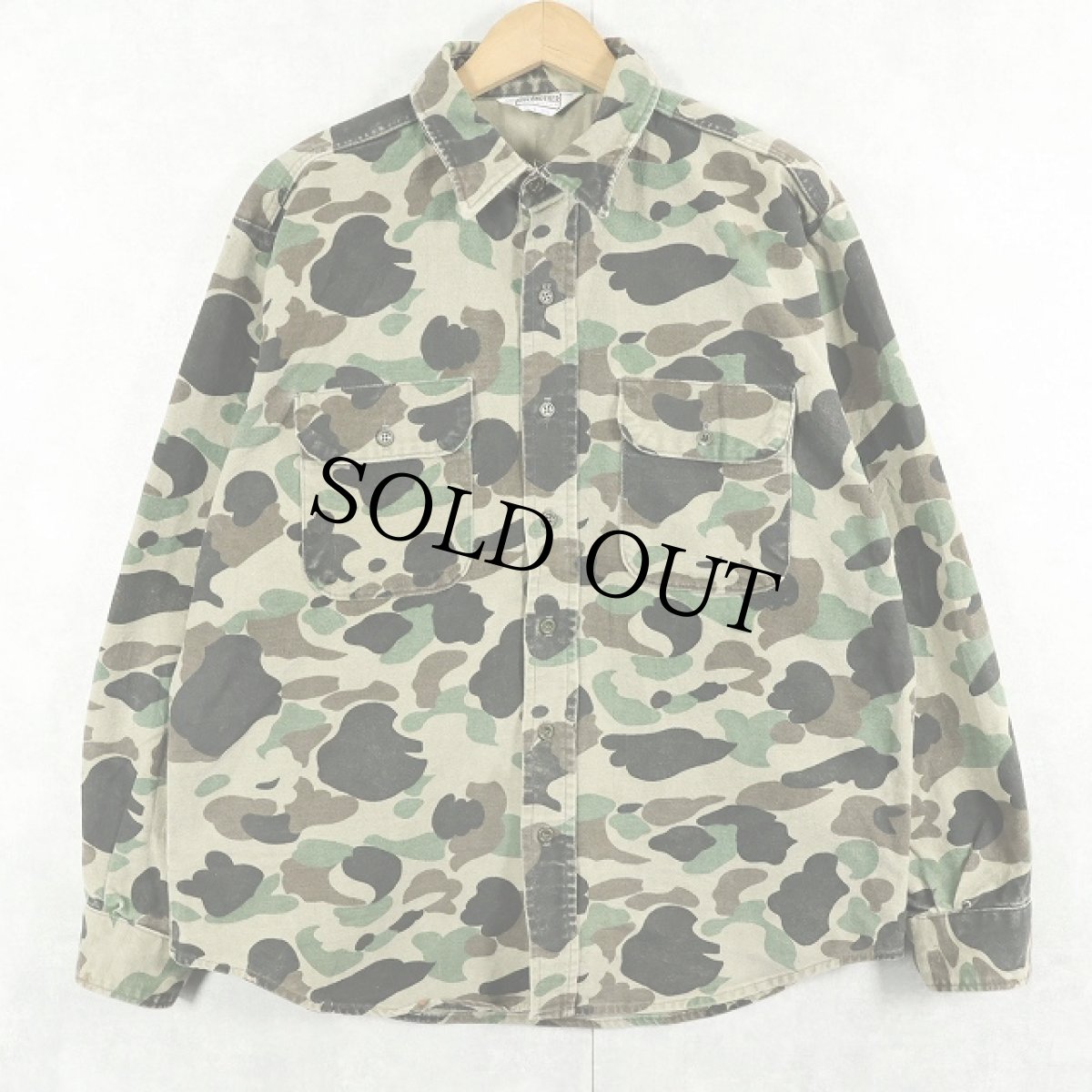 画像1: 70〜80's FIVE BROTHERS USA製 ダックハンターカモ柄 シャモアクロスシャツ L (1)