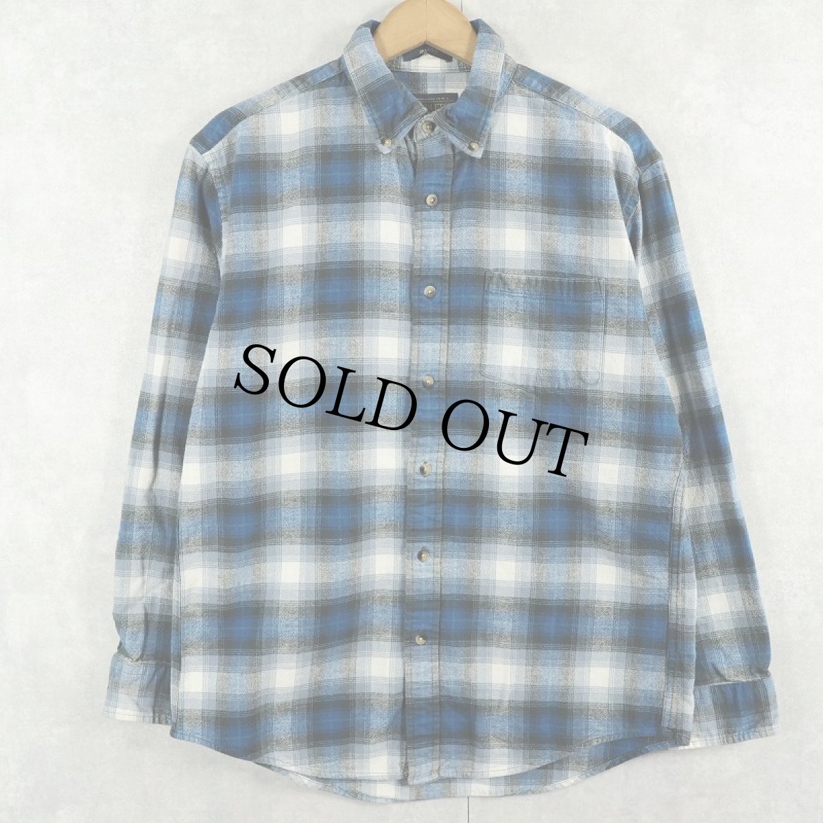 画像1: PENDLETON "MASON" オンブレーチェック柄 ボタンダウン ライトネルシャツ M (1)