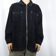 画像2: 90's〜 DENIM & Co. コーデュロイジップシャツジャケット BLACK 1X (2)