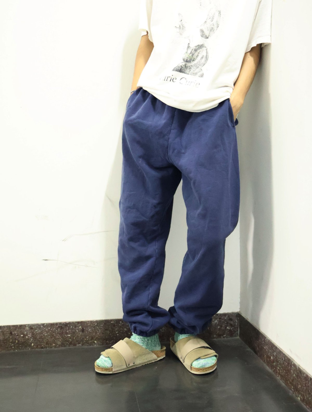 画像1: 90's RUSSELL ATHLETIC "HIGH COTTON" USA製 スウェットパンツ NAVY XL (1)