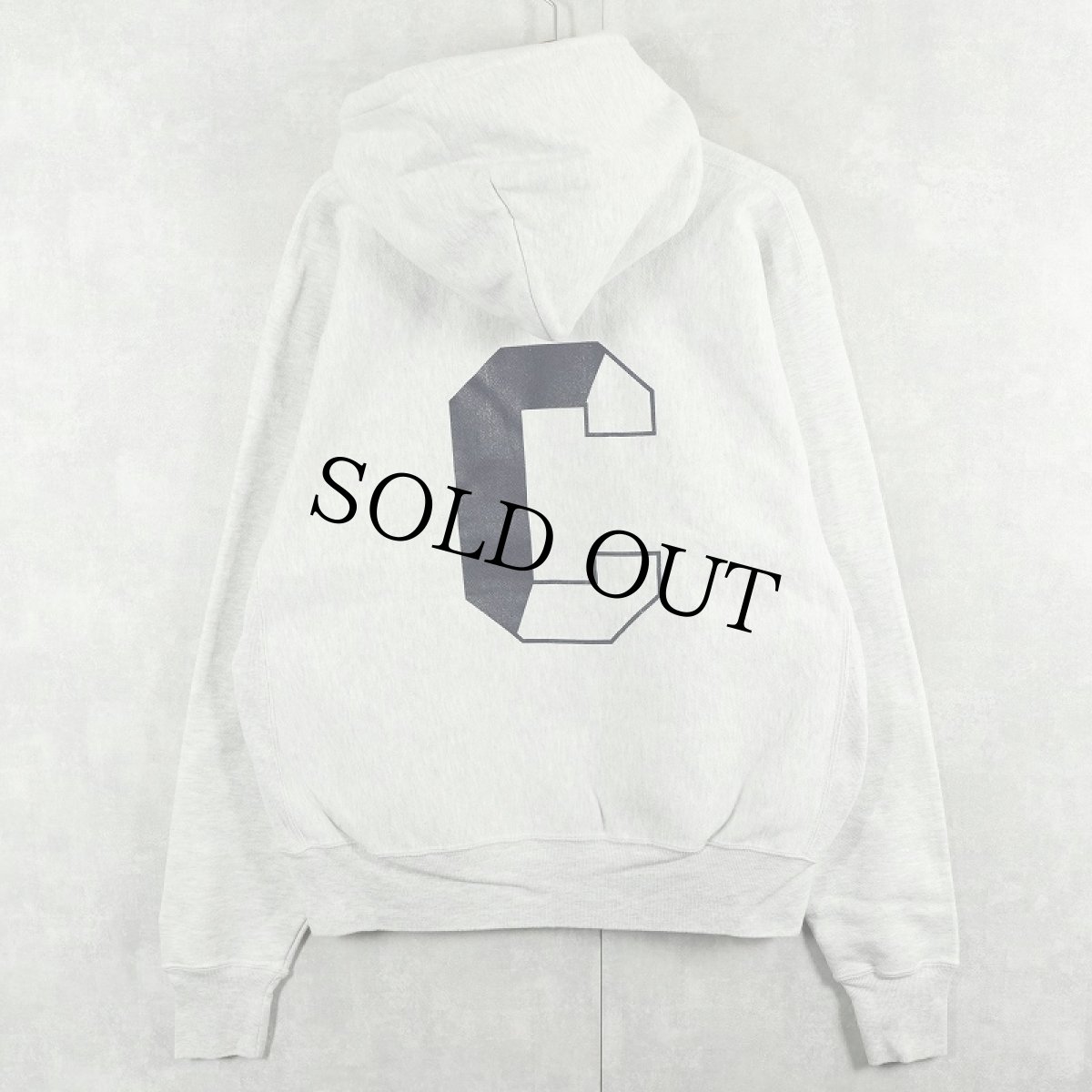 画像1: Champion PREMIUM REVERSE WEAVE "CHS" バックプリント スウェットフーディー L (1)