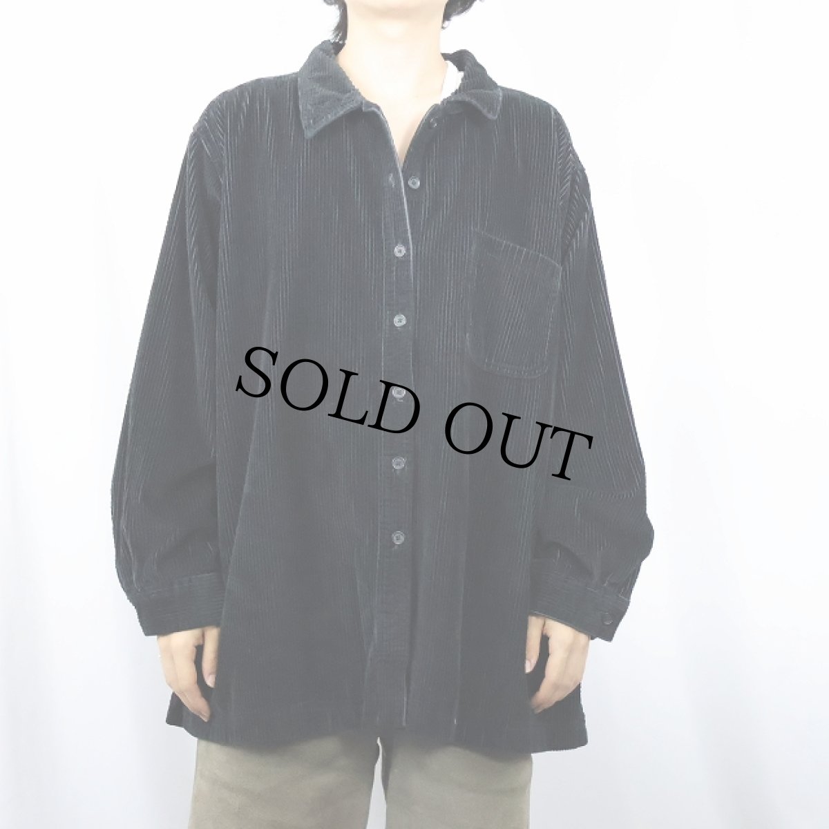 画像2: L.L.Bean チェック柄ライナー コーデュロイシャツジャケット BLACK 3X (2)