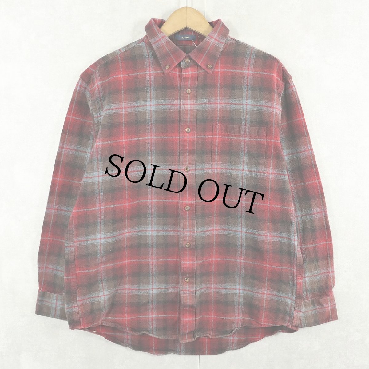 画像1: PENDLETON "MASON" オンブレーチェック柄 ボタンダウン ライトネルシャツ L (1)