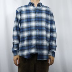 画像2: PENDLETON "MASON" オンブレーチェック柄 ボタンダウン ライトネルシャツ M (2)