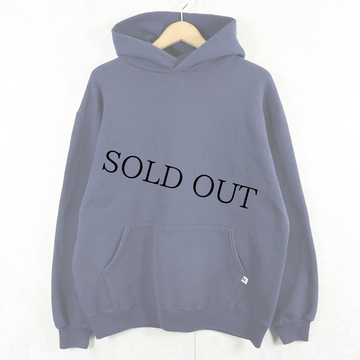 画像1: 90's RUSSELL ATHLETIC USA製 無地スウェットフーディー NAVY L (1)