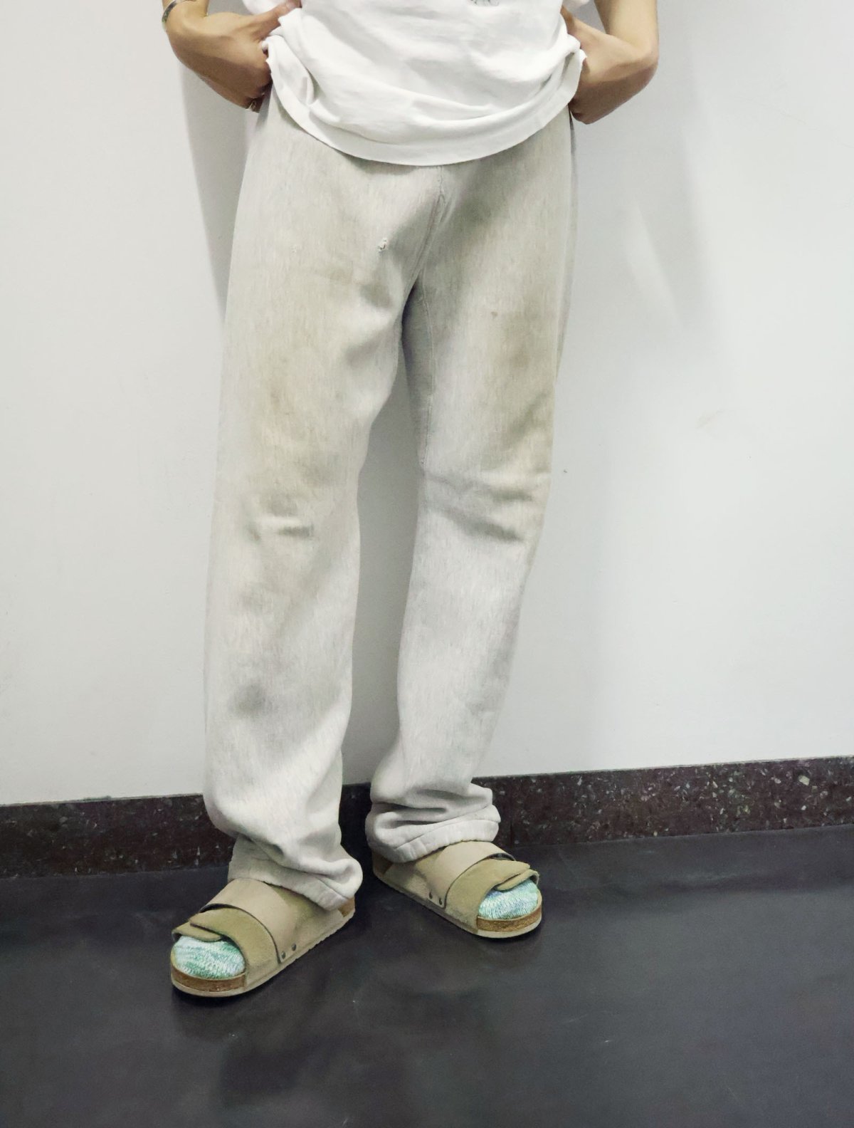 画像1: 80〜90's Champion REVERSE WEAVE USA製 トリコタグ 目無し スウェットパンツ L (1)