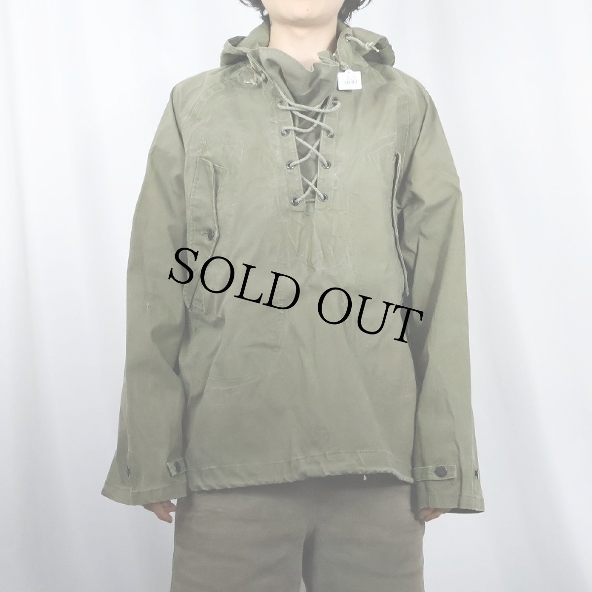 画像2: 60's U.S.NAVY デッキレインパーカー MEDIUM (2)