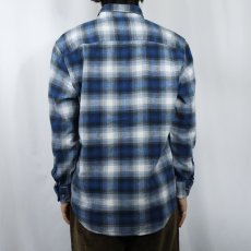 画像3: PENDLETON "MASON" オンブレーチェック柄 ボタンダウン ライトネルシャツ M (3)
