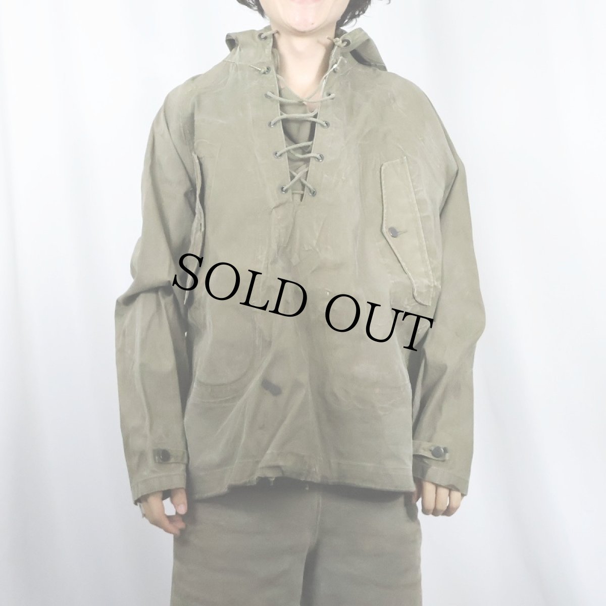 画像2: 【SALE】  60's U.S.NAVY デッキレインパーカー MEDIUM (2)