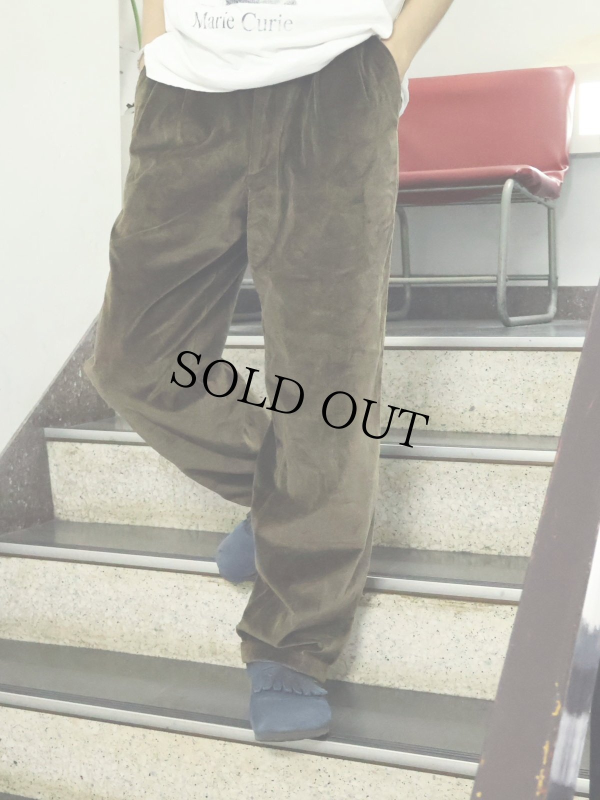 画像1: CERRUTI 1881 ITALY製 2タック ベロアスラックス BROWN W31 (1)