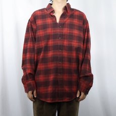 画像2: PENDLETON "MASON" チェック柄 ボタンダウン ライトネルシャツ XL (2)