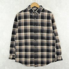 画像1: PENDLETON "MASON" オンブレーチェック柄 ボタンダウン ライトネルシャツ M (1)