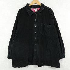 画像1: L.L.Bean チェック柄ライナー コーデュロイシャツジャケット BLACK 3X (1)