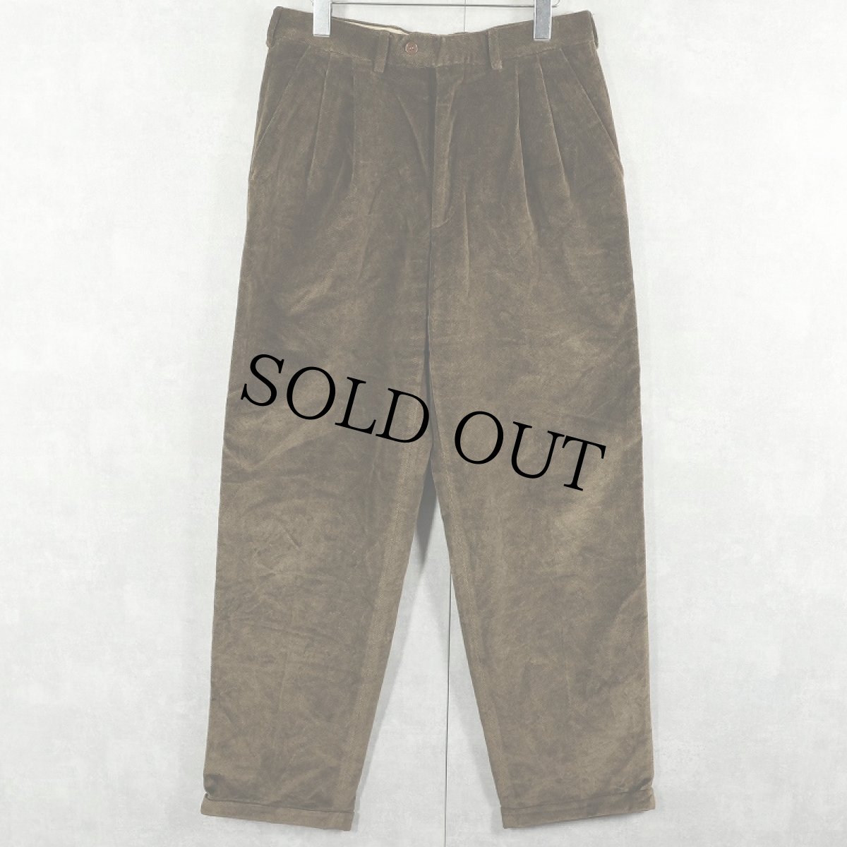 画像2: CERRUTI 1881 ITALY製 2タック ベロアスラックス BROWN W31 (2)