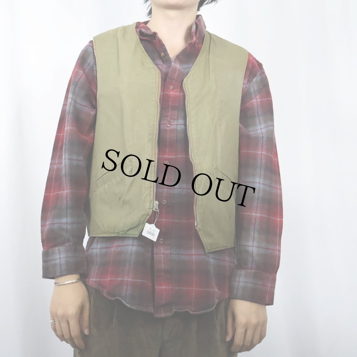 画像2: 40's コの字エンド ボアライナー ベスト (2)