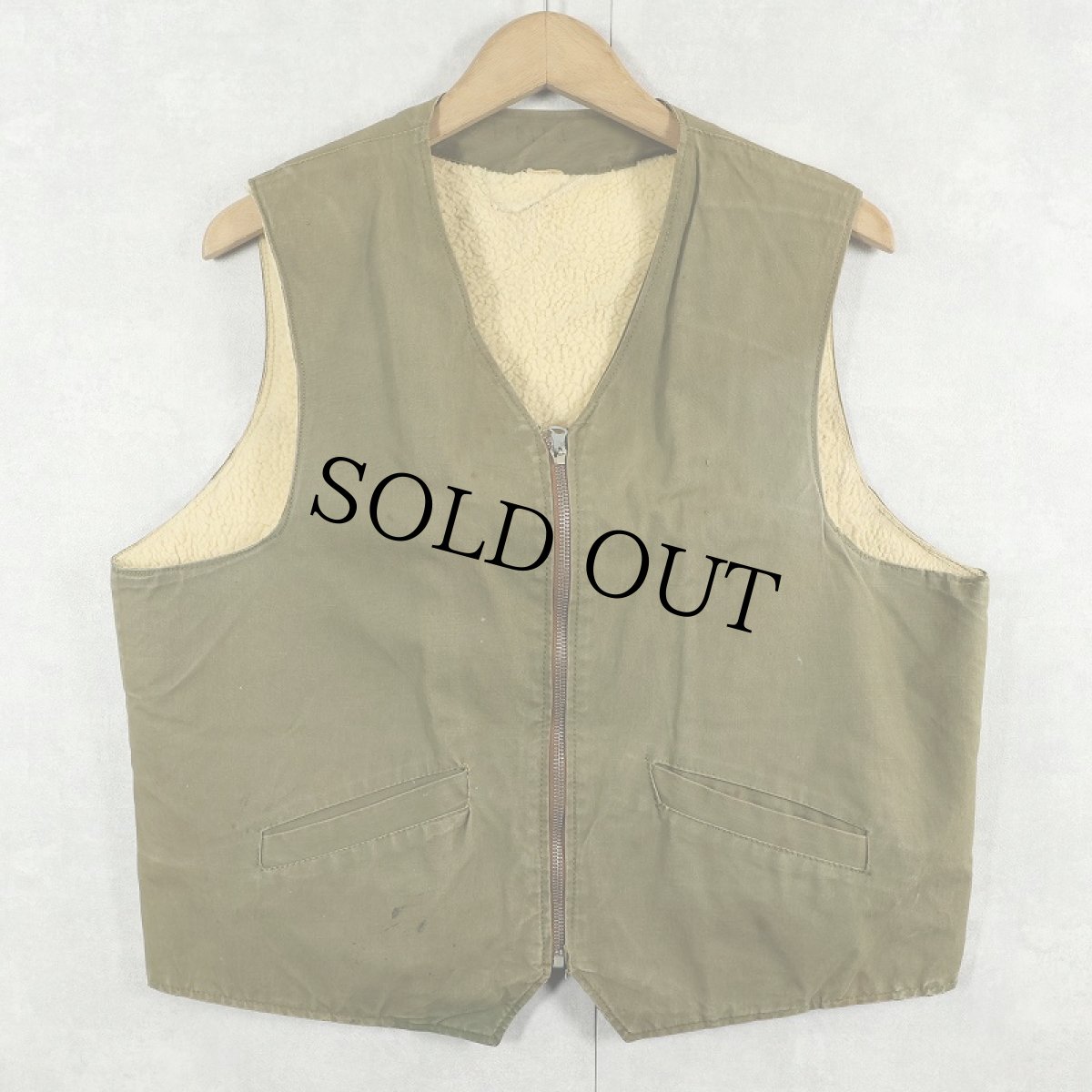 画像1: 40's コの字エンド ボアライナー ベスト (1)