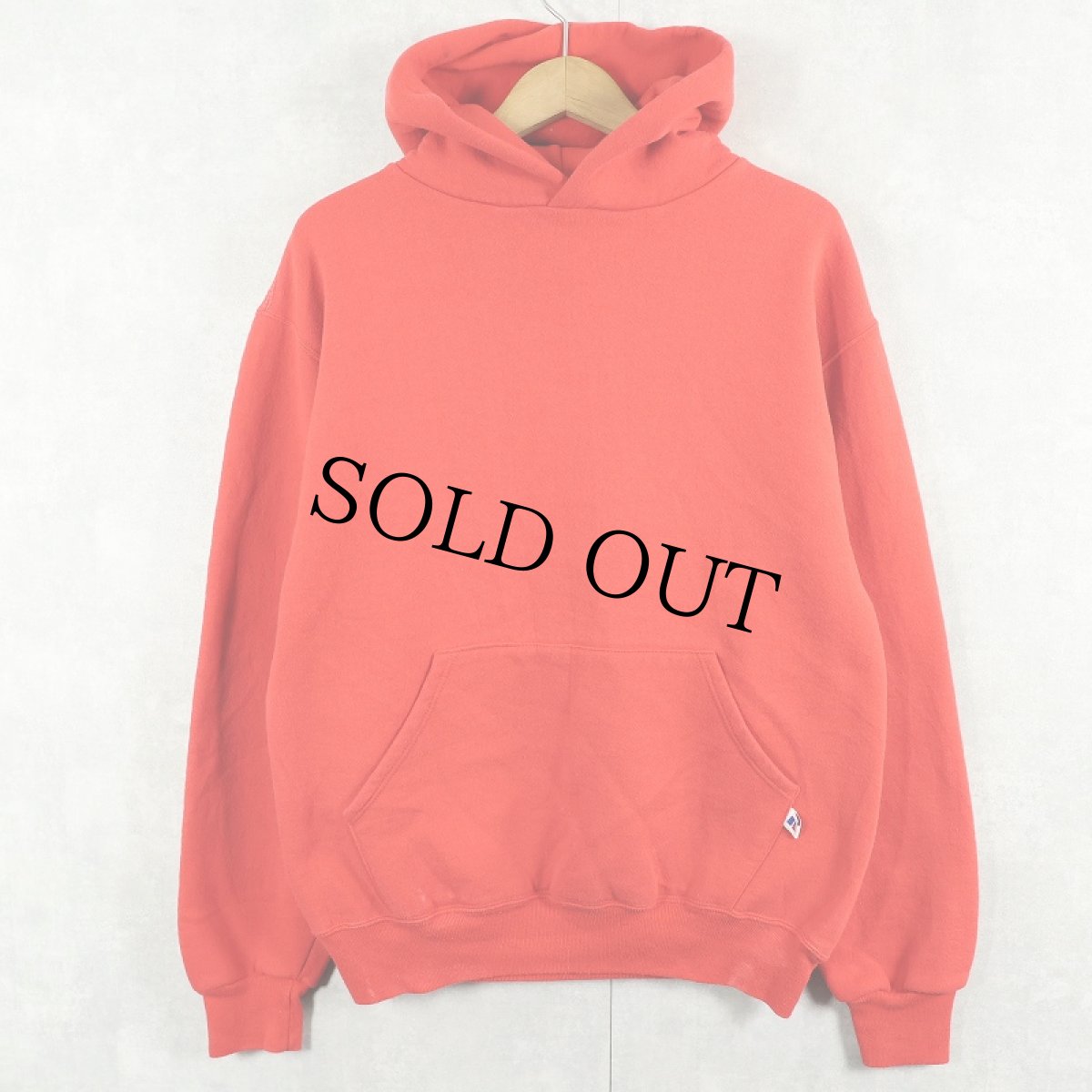 画像1: 90's RUSSELL ATHLETIC USA製 無地スウェットフーディー M (1)