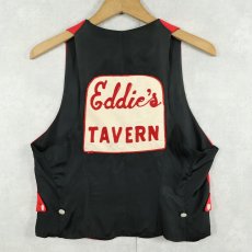 画像1: VINTAGE "Eddie's TAVERN" チェーン刺繍 ベスト (1)
