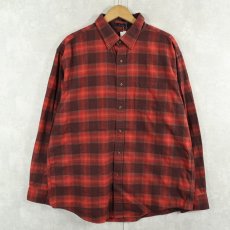 画像1: PENDLETON "MASON" チェック柄 ボタンダウン ライトネルシャツ XL (1)