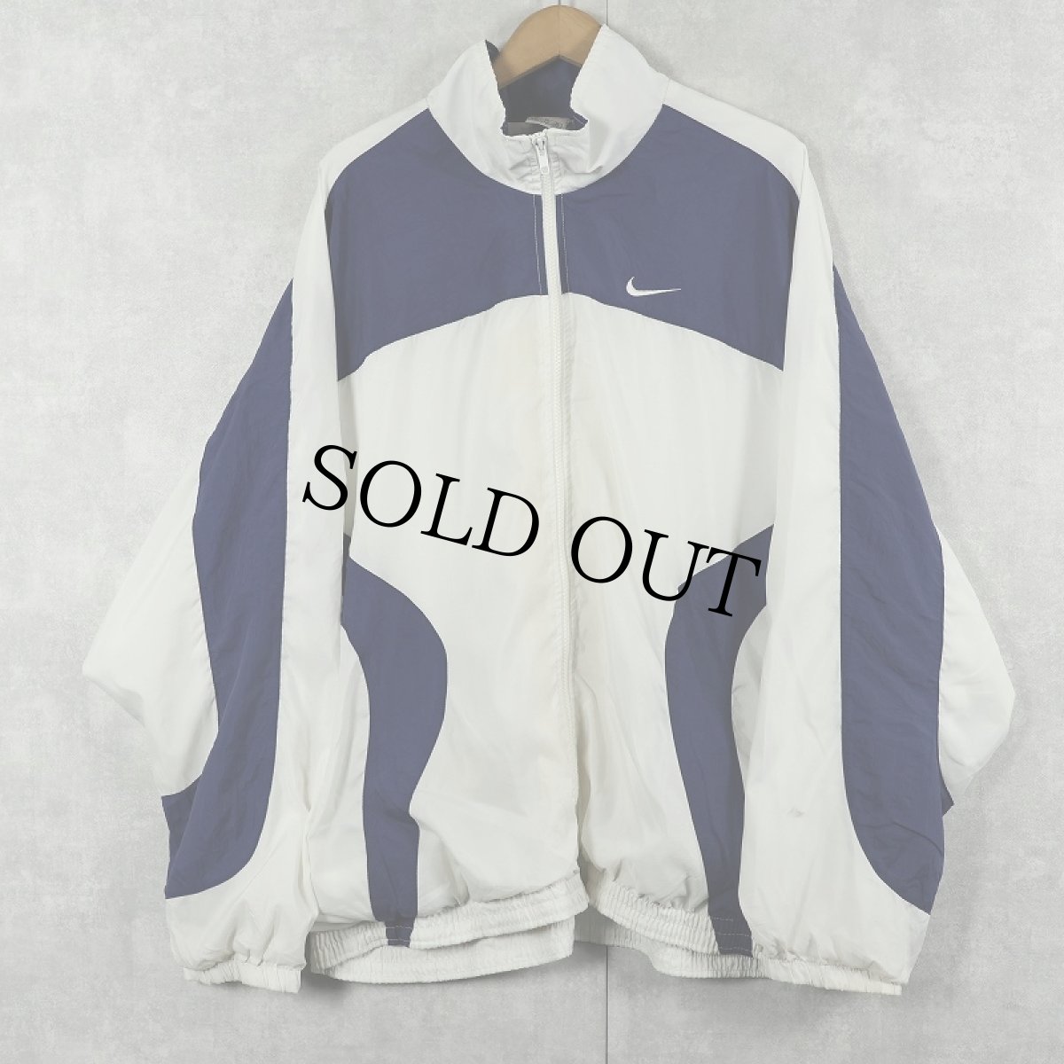 画像2: 90〜2000's NIKE ロゴ刺繍 切り替えデザイン ナイロンジャケット XL (2)