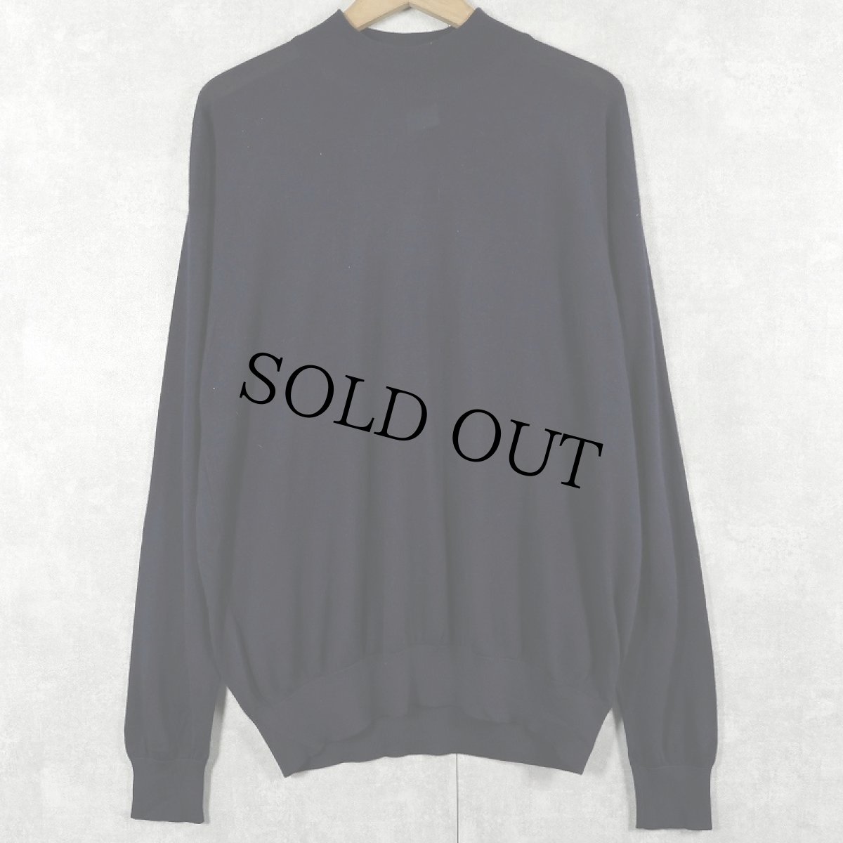 画像1: Ashley's カシミアニットセーター NAVY size50 (1)