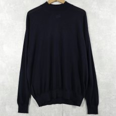 画像1: Ashley's カシミアニットセーター NAVY size50 (1)