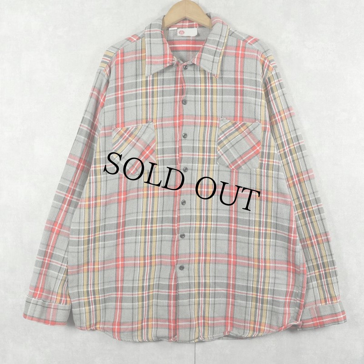 画像1: 70's Sears KINGS ROAD チェック柄 ヘビーネルシャツ 2XL (1)