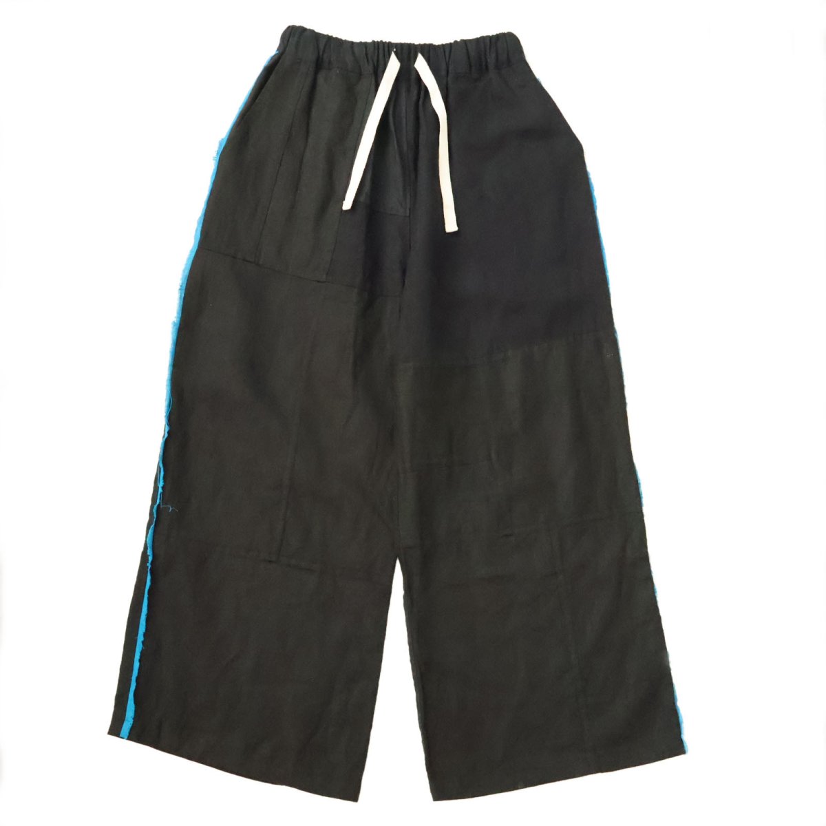 画像2: Little Vintage "black linen patch work" fring easy pants (2)
