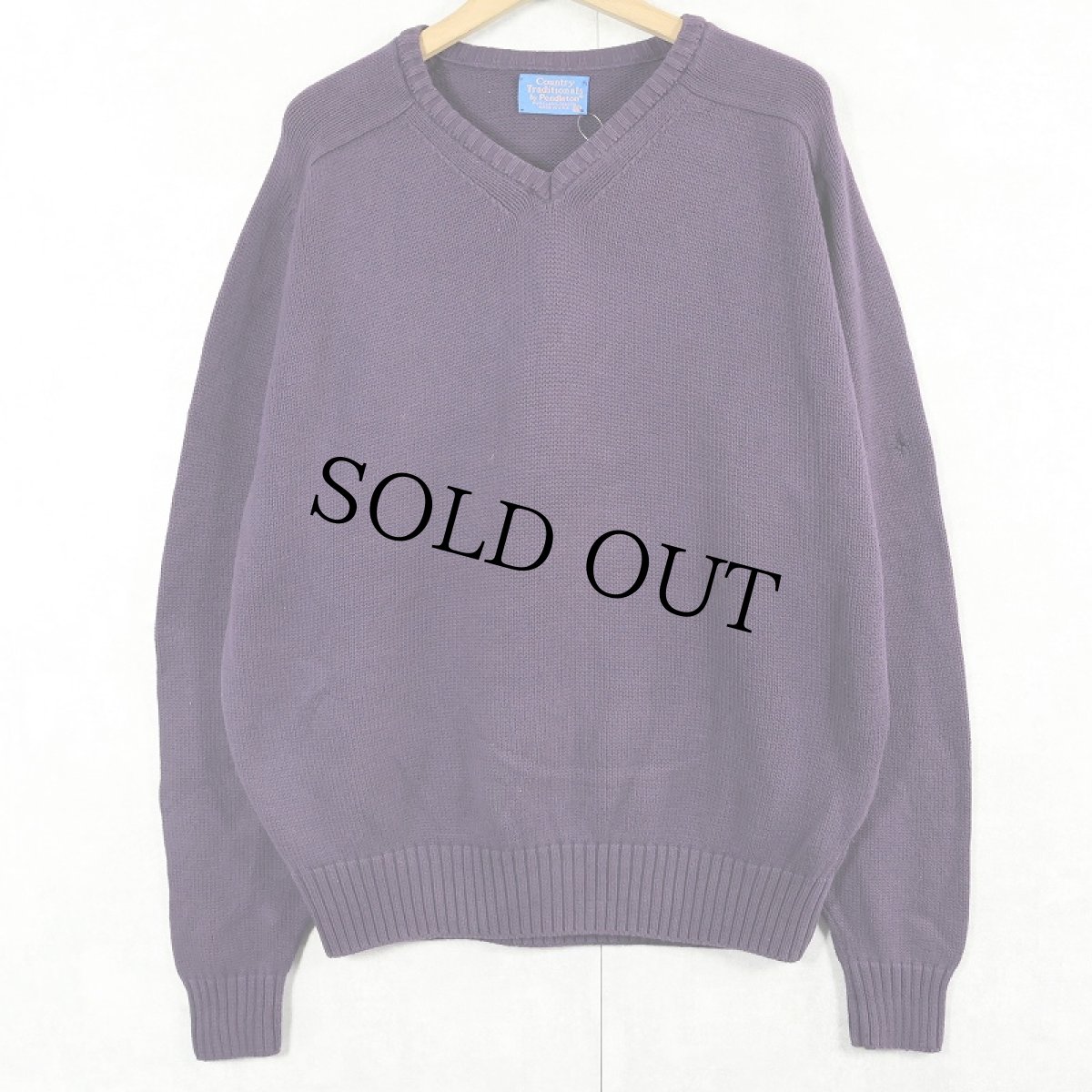 画像1: 90's Country Traditionals by PENDLETON USA製 Vネック コットンニットセーター XL (1)