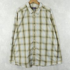 画像1: 2013AW Patagonia オンブレーチェック柄 ナイロン×ポリエステル シャツ XL (1)