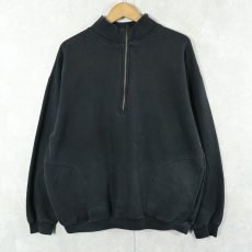 画像1: 90's GAP KOREA製 ハーフジップスウェット BLACK S (1)