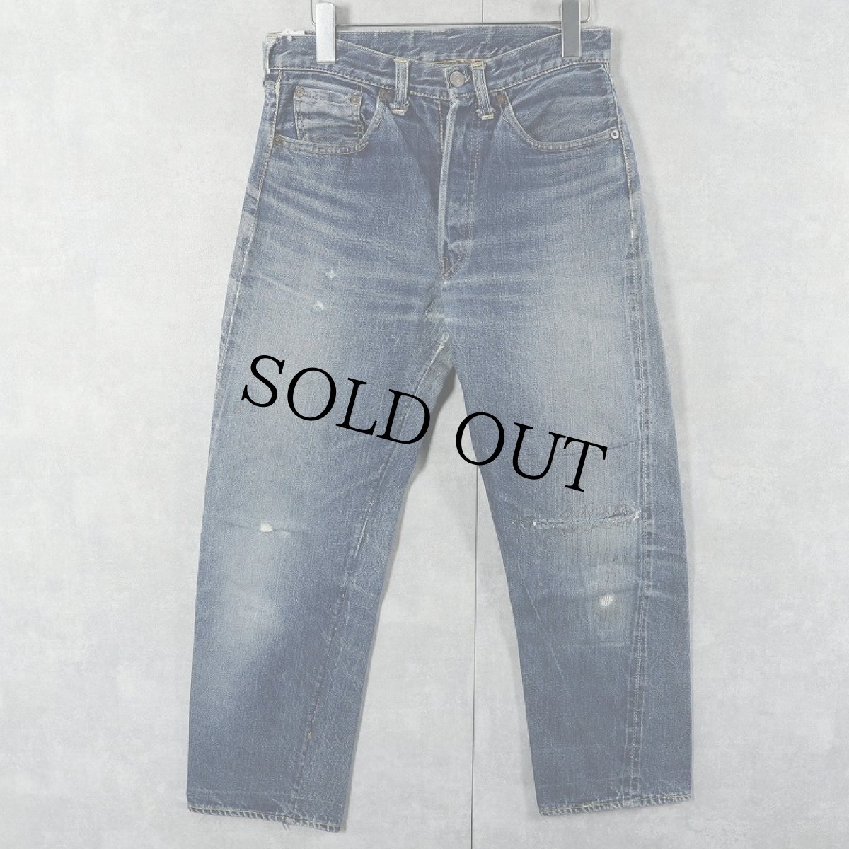 画像1: 50〜60's LEVI'S 501XX "ギャラ入り&オフセット" 紙パッチ デニムパンツ W30 (1)