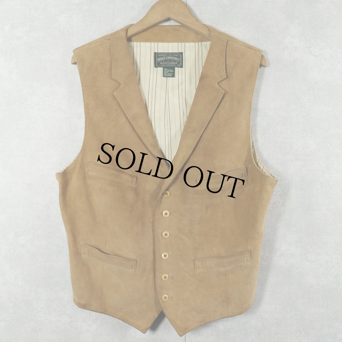 画像1: 80〜90's POLO COUNTRY Ralph Lauren スエードレザーベスト L (1)