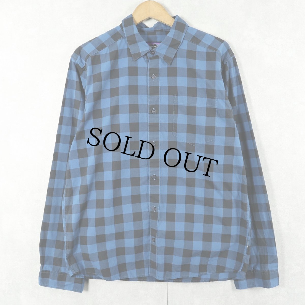 画像1: Patagonia "ORGANIC COTTON" ブロックチェック柄 シャツ M (1)