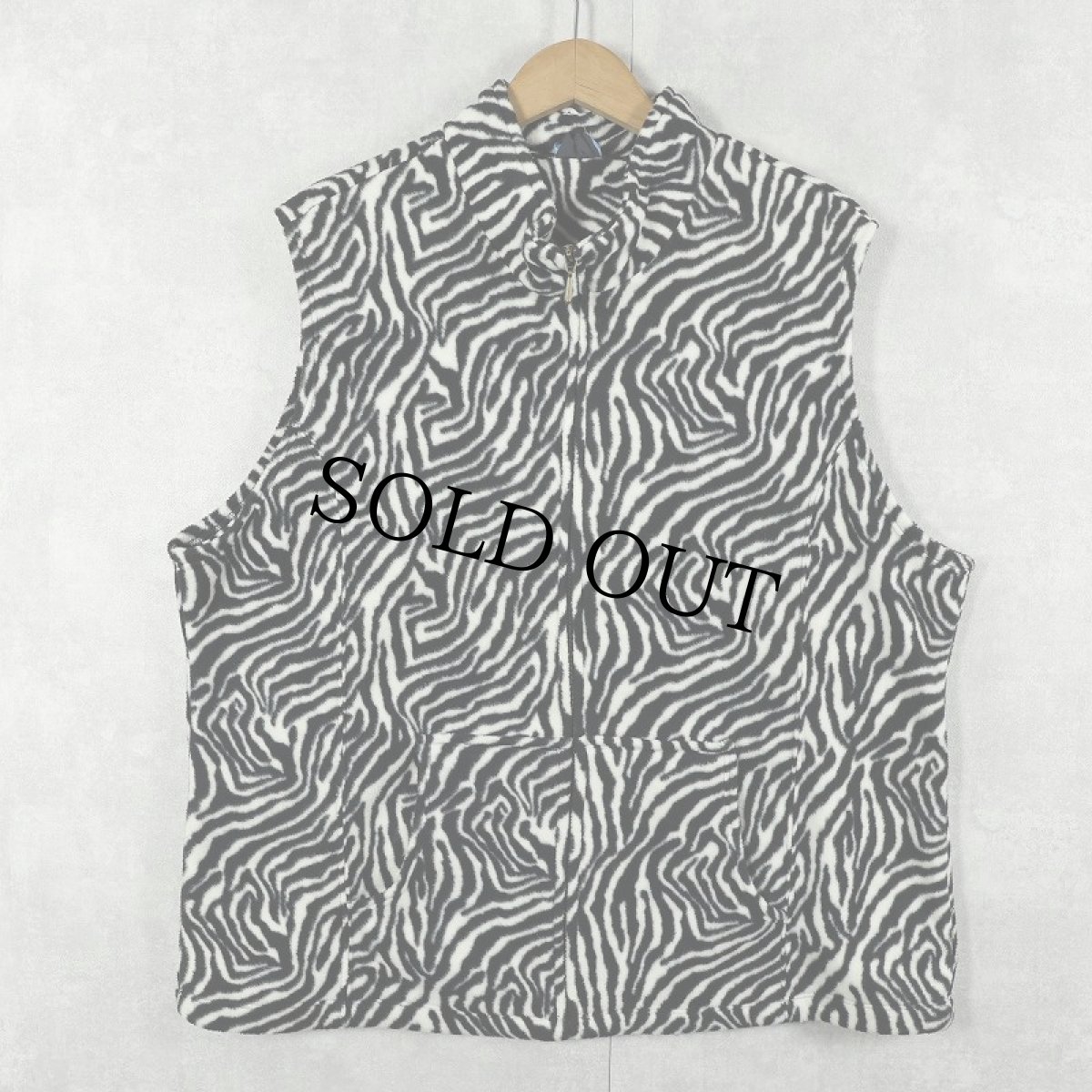 画像1: westbound ゼブラ柄 フリーススベスト XL (1)