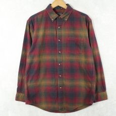 画像1: PENDLETON "MASON" オンブレーチェック柄 コットンボタンダウンシャツ M (1)